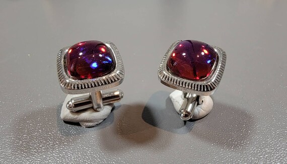 dragons breath cufflinks cabochon silver tone metal