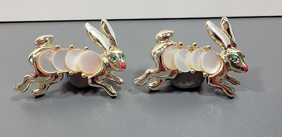 bunny rabbit brooches gold tone scatter pins