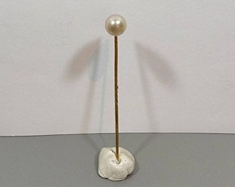 lapel pin faux pearl antique stickpin simple