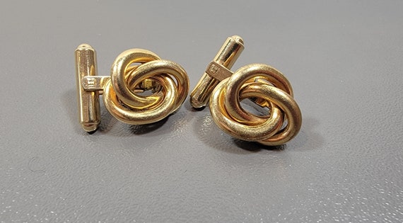 knot cufflinks gold plated metal real looking