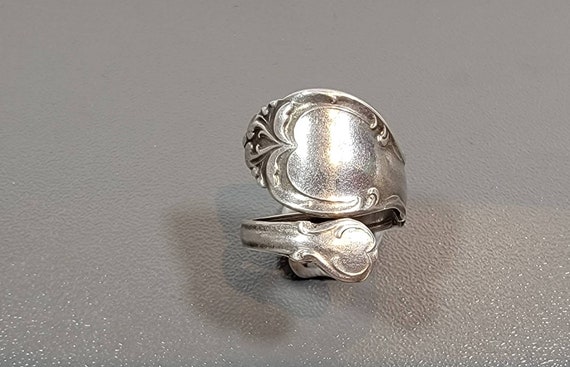 spoon ring silver plate adjustable usa 6.5 hippie style