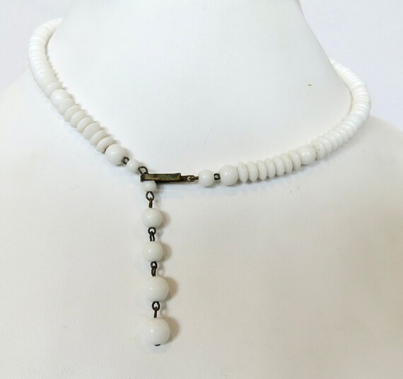 Milk Glass choker glass beads classic summer acce… - image 8