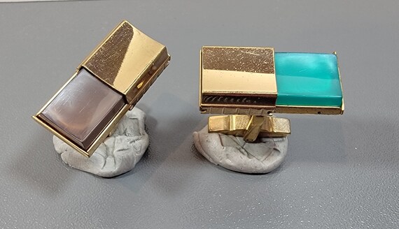 change-o-color cufflinks green brown gold kreisler craft