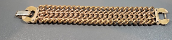 chain bracelet chain links vintage bergere gold tone chains wide flexible shiny