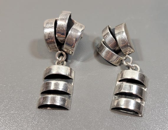 sterling earrings large pierced dangle drops mexico