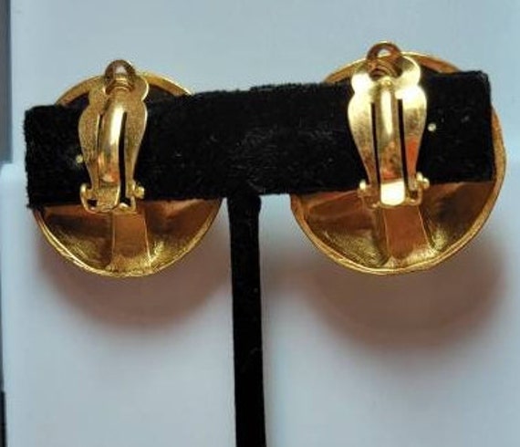 golden earrings big screw clip on nineties - image 2