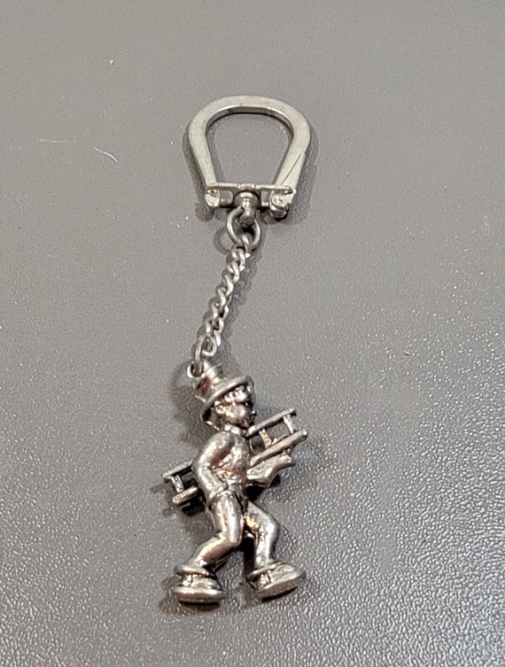 key ring silver tone chimney sweep wedding good luck