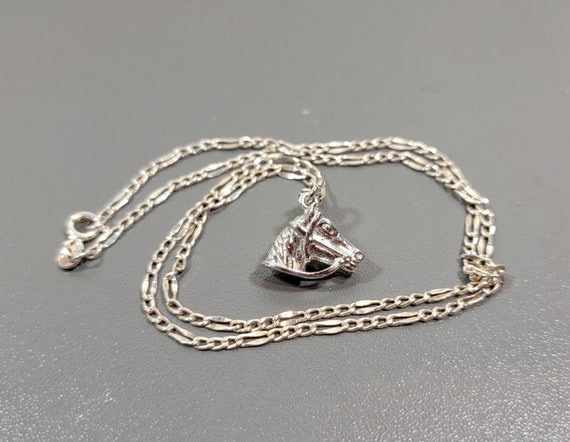 horse head necklace sterling silver