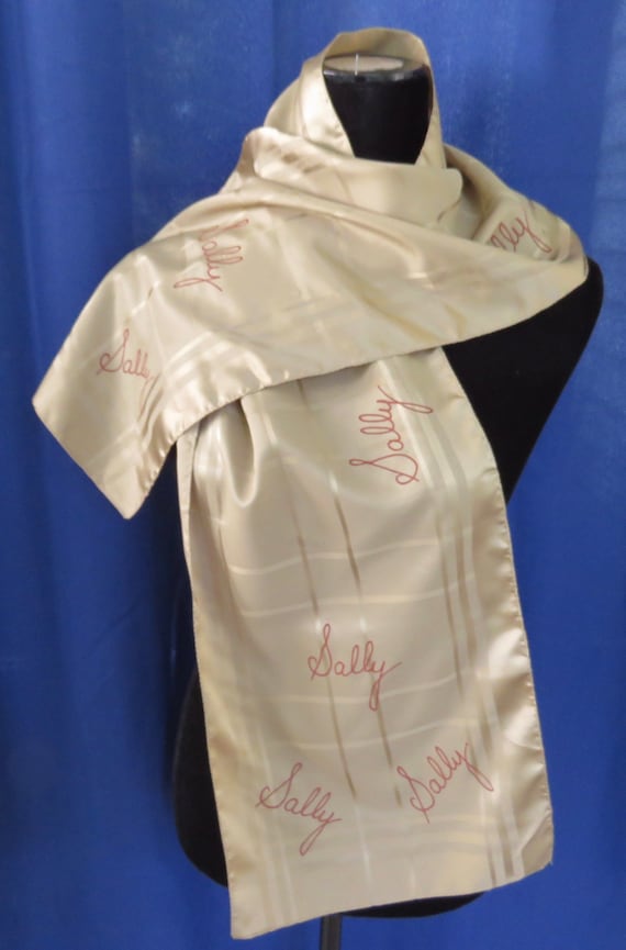 UnsignedBeauties Sally Scarf Monogram Scarf Oblong Beige Sally