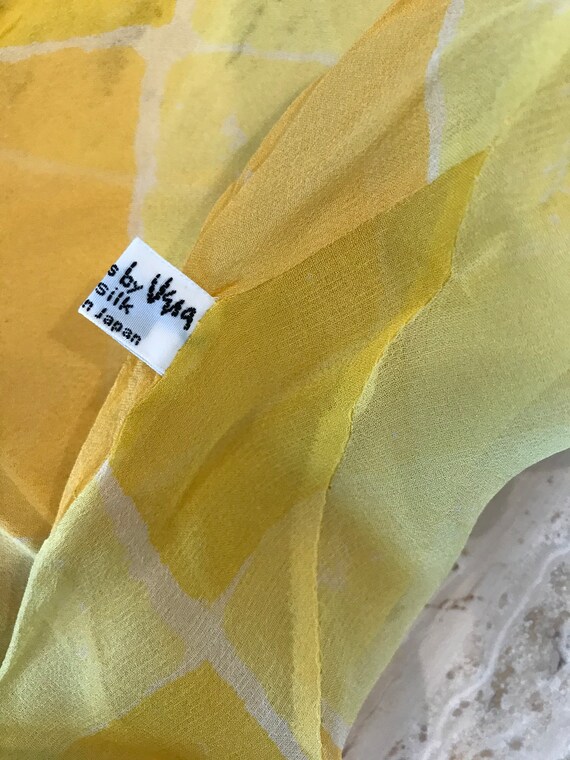 yellow vera silk chiffon infinity scarf vintage e… - image 3