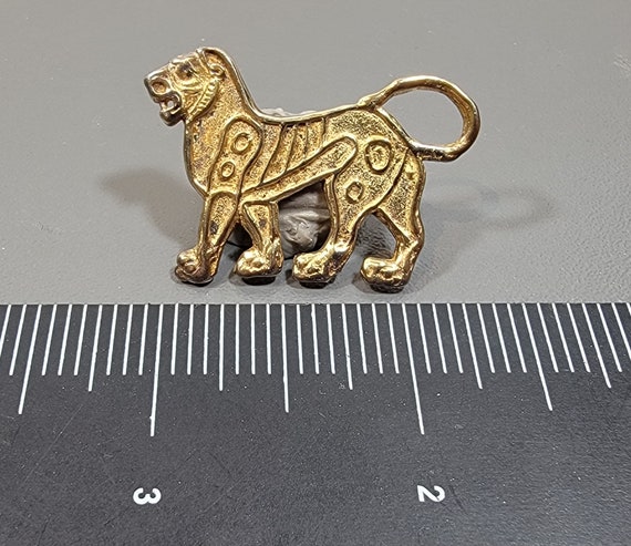 big cat brooch sterling silver gold plated museum jewelry View 3