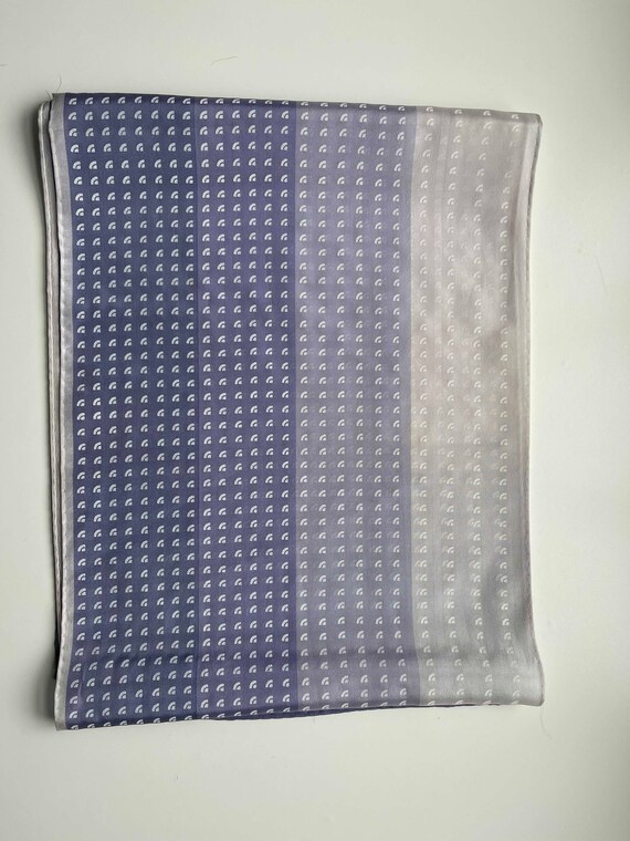 Purple silk scarf Violet and White Geometric Design Striped Scarf Made in Japan