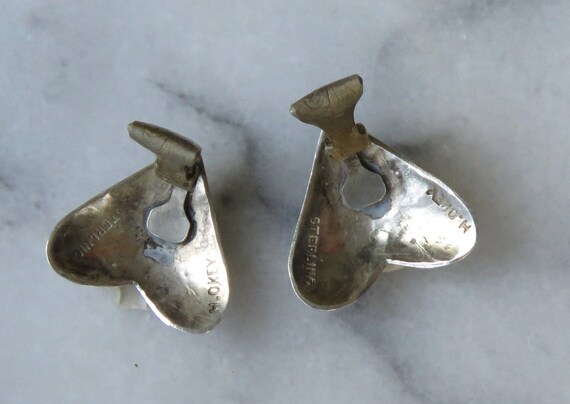 Heart earrings sterling silver modern minimalist … - image 3