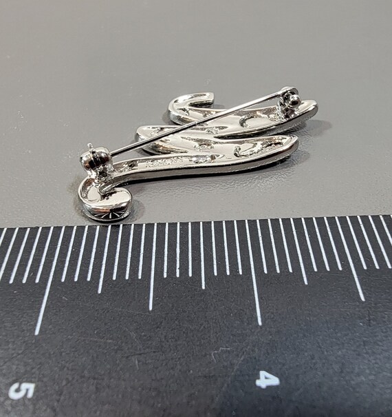 brooch initial pin letter M cursive script monet … - image 4