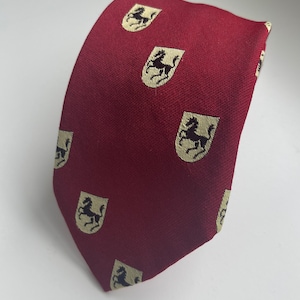 horse necktie stuttgart germany crest Equestrian Tie German Warmblood Horse red