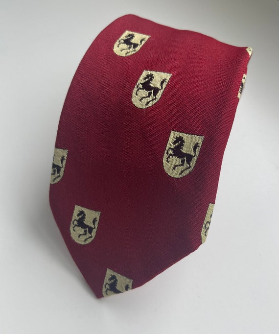 horse necktie stuttgart germany crest Equestrian Tie German Warmblood Horse red