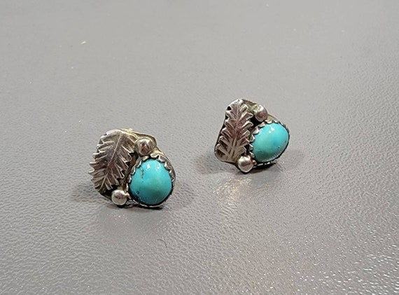 turquoise earrings studs pierced posts sterling silver navajo