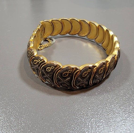 damascene bracelet vintage Spanish jewelry bangle… - image 3