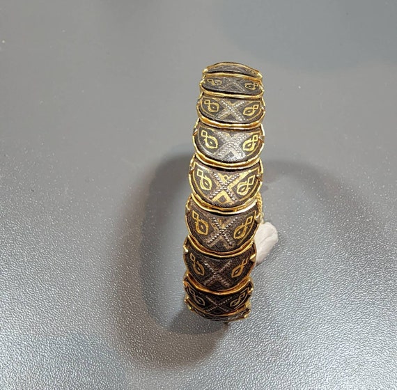 damascene bracelet vintage Spanish jewelry bangle… - image 5