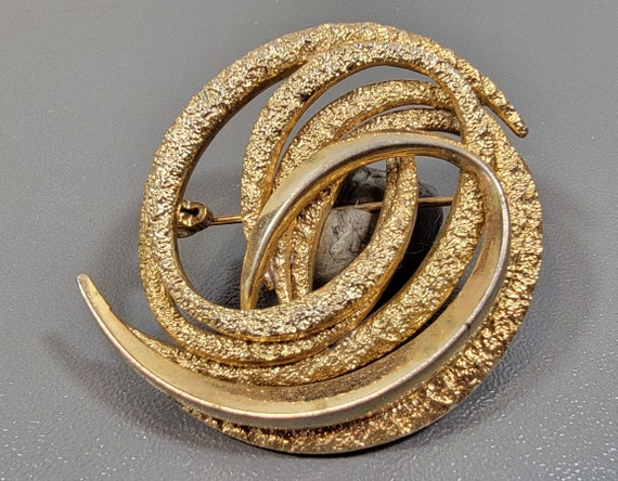 modernist brooch germany gold plated