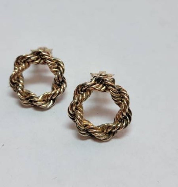 rope chain earrings hoop earrings gold filled fro… - image 8
