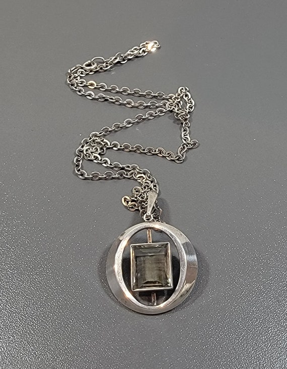 modernist necklace silver necklace faceted stone kordes lichtenfels k l