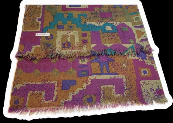 Wool scarf oblong vintage Paul smith double sided… - image 8