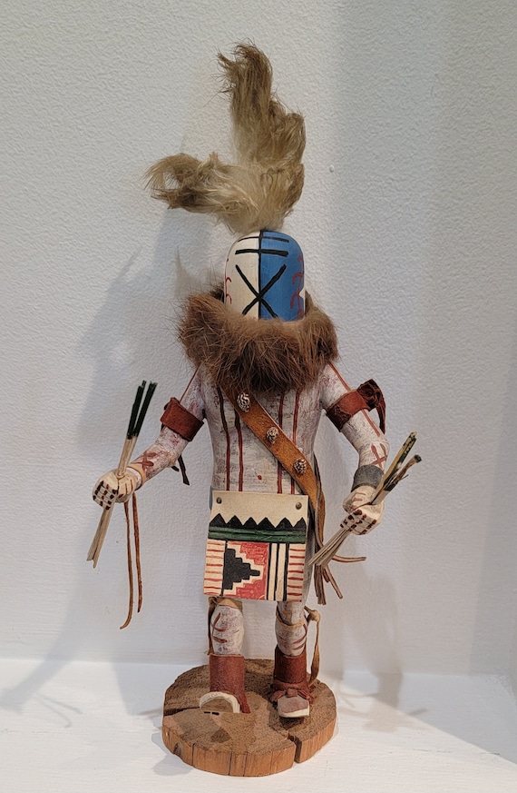 kachina signed b. begay rattle runner mixed media