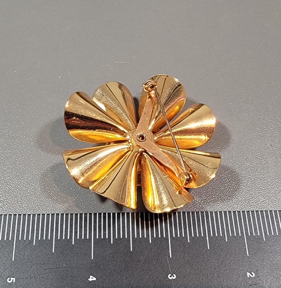 Broche Fantaisie Arabesque En Métal Doré - Ancienne, Parfaite Pour Un Look Vintage