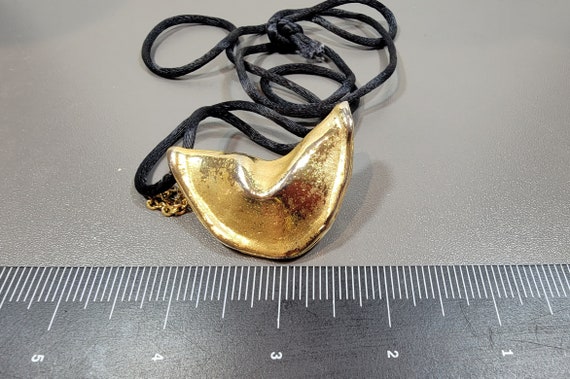 Miriam Haskell fortune cookie pendant seventies n… - image 4