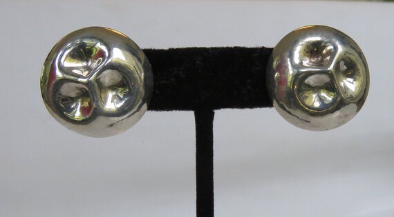 Thumbprint earrings sterling silver modernist minimial pierced studs