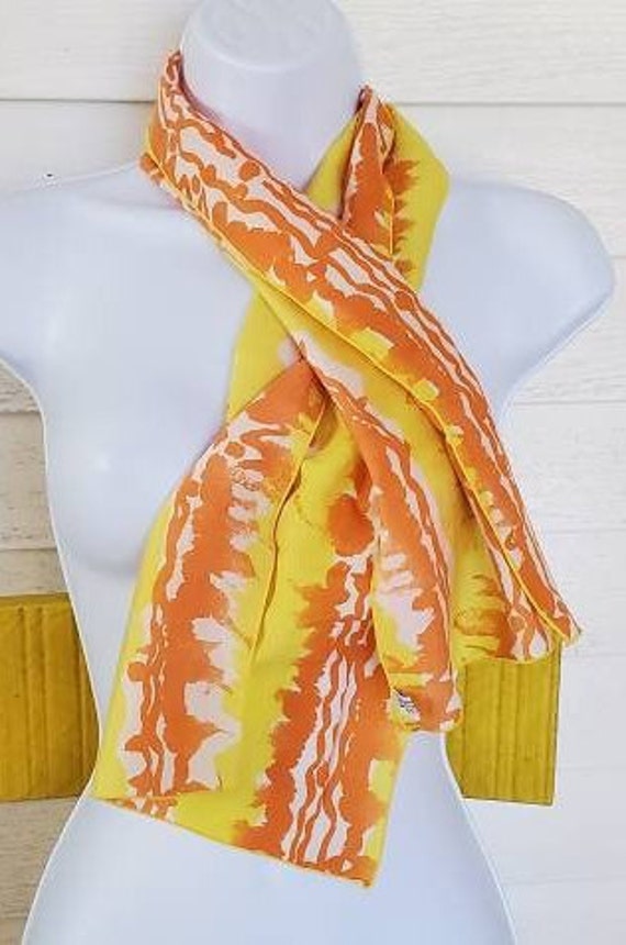 yellow and orange silk scarf Vera silk scarf oblo… - image 6