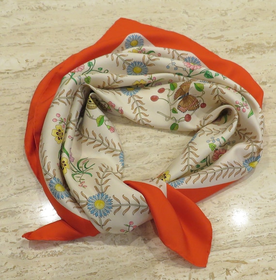 Gucci scarf silk Accornero Mushrooms Butterflies … - image 2