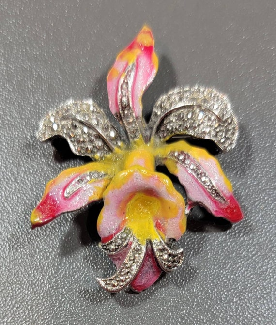 Real Cattleya Orchid Brooch Pin & Pendant Natural Turquoise very Rare Stunning! Real Cattleya Orchid Brooch Pin & Pendant Natural Turquoise very Rare Stunning!