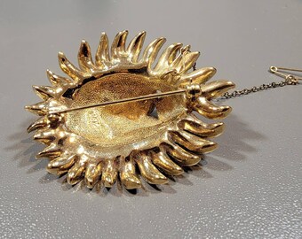 Lion Brooch Rhinestone Magnificent Atwood and Sawyer Large