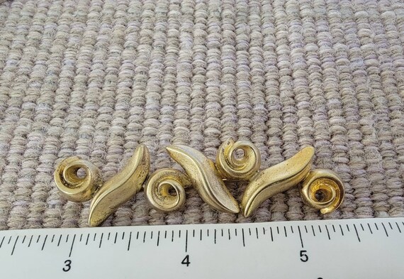 bold sterling brooch nineties abstract gold gilt - image 1