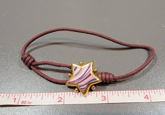 star bracelet bernarduad French porcelain purple and gold