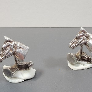 horse cufflinks sterling silver heavy