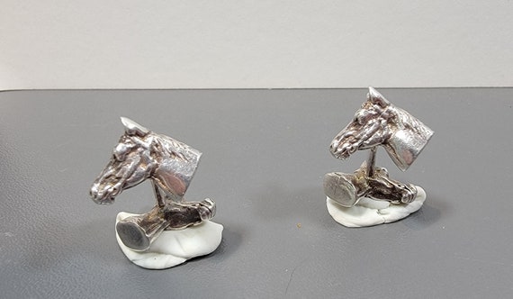 horse cufflinks sterling silver heavy