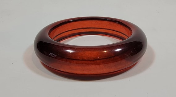 Lucite bangle resin bangle bracelet coral blush clear prystel big and bold vintage