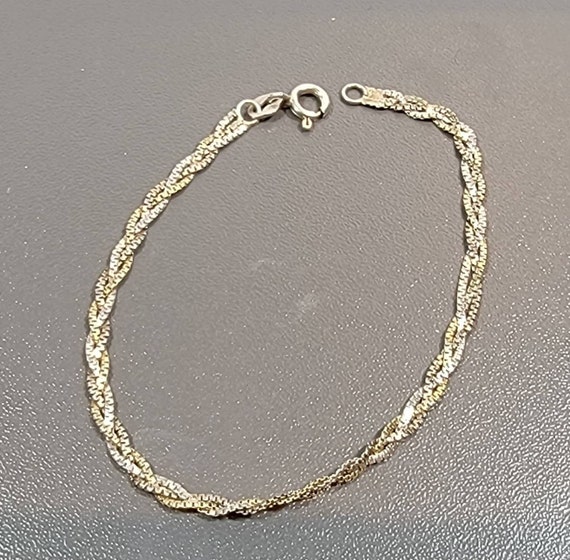 Sterling chain bracelet braided chains fancy bold vintage