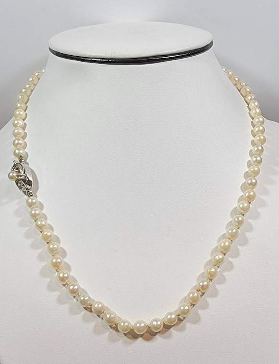 cultured pearl necklace japanese silver and pearl 
