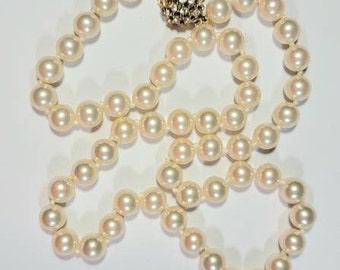Vintage Ciner Pearl Necklace Ivory Pearl Necklace Ornate Gold Designer Statement Necklace Bling Bridal Jewelry Ciner Rhinestone Necklace