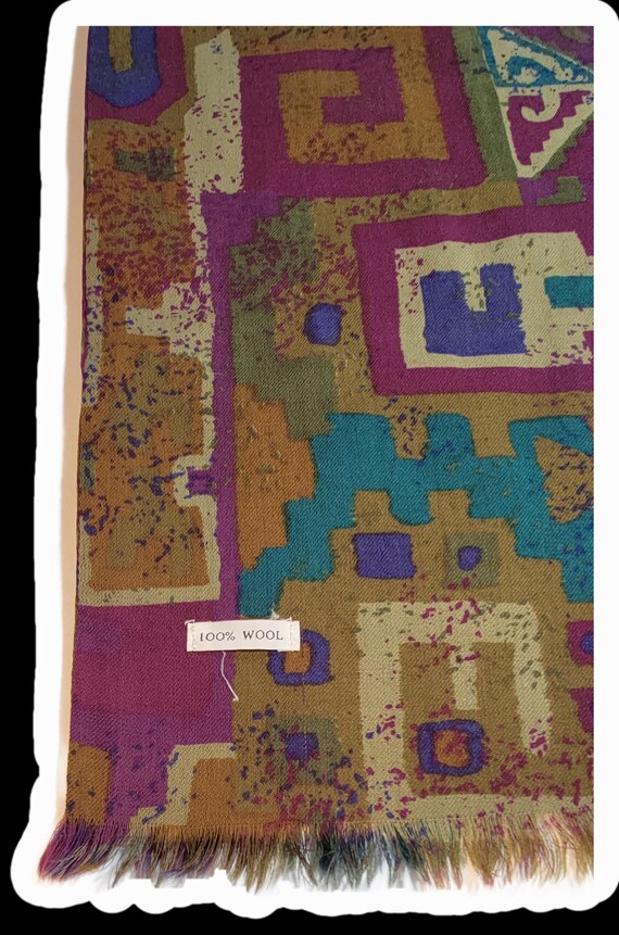 Wool scarf oblong vintage Paul smith double sided… - image 11