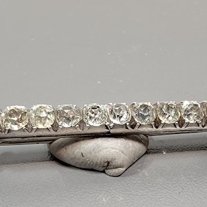 antique paste bar brooch shiny sterling setting