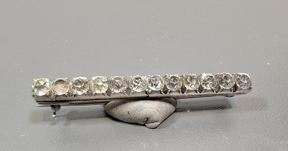 antique paste bar brooch shiny sterling setting