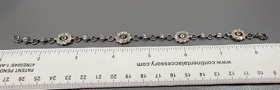 evil eye bracelet sterling silver rhinestone - image 2
