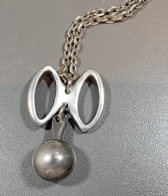 brutalist necklace pewter dangle Tyr Sweden jewel… - image 1