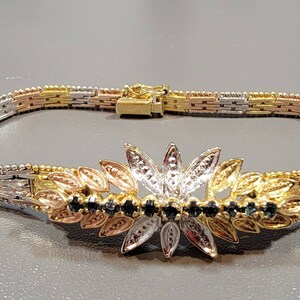 sterling silver link bracelet plated rose yellow white gold