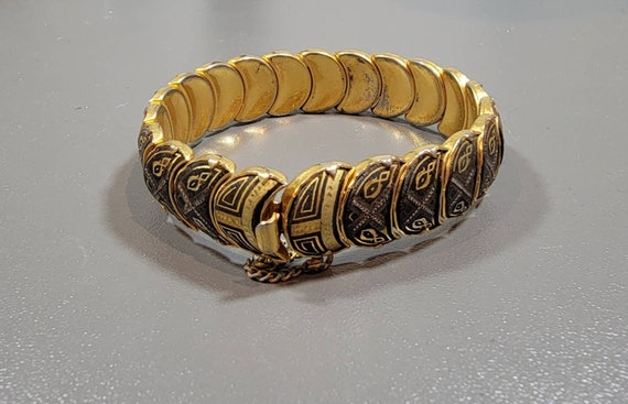 damascene bracelet vintage Spanish jewelry bangle… - image 4